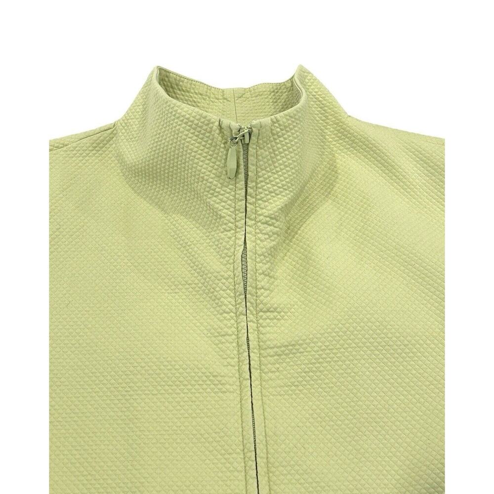Eileen Fisher Womens Jacket Size S Pear Green Textured Cotton Weave Full Zip - Picture 2 of 6